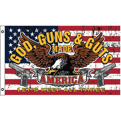 God Guns & Guts Flag