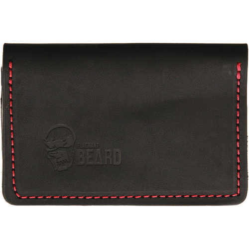 Wallet Black Red Stitched
