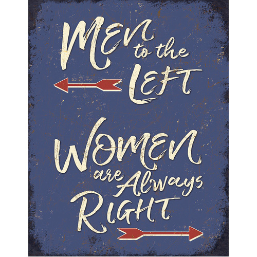 Men To The Left Sign